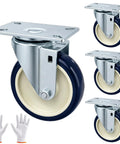 Premium 5 Inch Caster Set Brings Rollin Smooth Moves To Your Workflow Using Silent Nonmarking Polyurethane Wheels for carts and workbenches.