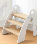 Kid Approved Step Stool For Toddlers And Kids With Adorable Elephant Handles Foldable Bathroom Counter Helper with three steps.