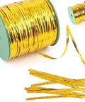 Get Your Hands On This Automatic Twist Tie Machine For Gold Wire Bundling That Ties Up Cables In A Flash With Fast Operation And Super Speed Sealing Gear Perfect For Any Tight Job: Gold wire bundle on spool.