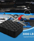 4 Pack Solid Rubber Car Lift Pads Heavy-Duty Anti-Slip Jack Lift Blocks with 3000 lb Load Capacity Rubber Spacers for car lifts