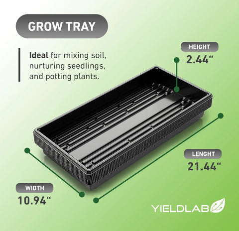 10x20 Inch Black Plastic Propagation Trays 10 Pack For Plant Propagation Seedlings Microgreens Soil And Hydroponics No Drain Holes