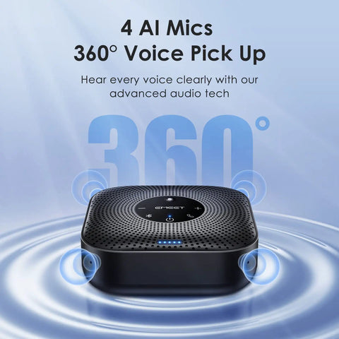 Boss Level Conference Phone for Small Teams With 360 Degree Mic Array and Noise Cancellation, USB-C and Bluetooth.