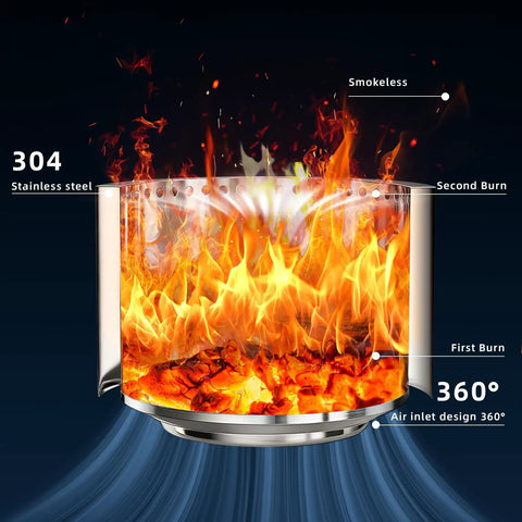 Smokeless Outdoor Fire Pit For Backyards And Patios 19.6 Inch Solo Bonfire Pit With Removable Ash Pan 304 Stainless Steel Liner Enhanced Airflow And Easy Cleanup Outdoor Heater For Cozy Nights And Lit Bonfire Vibes