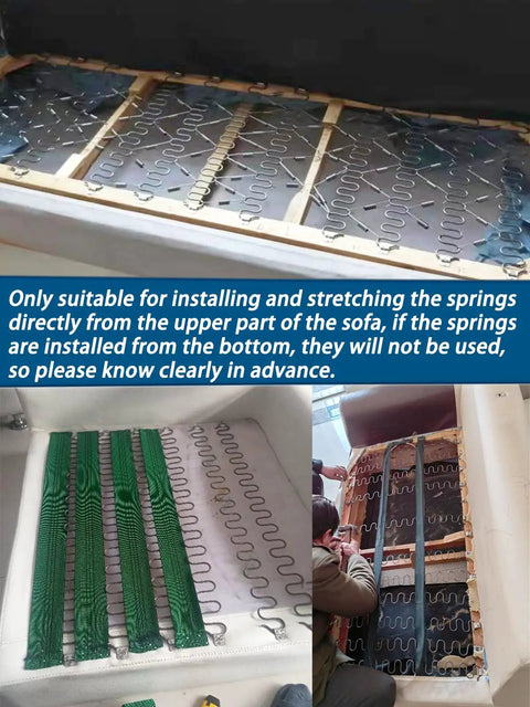 Top Access Universal Upholstery Spring Stretcher Lever Kit Slick Tool For Sofa And Recliner Repair No Sweat Extension Spring Installation Game Changer Furniture Fix Heavy Duty Handle Safe Efficient Design Knock Out Broken Coils Smoothly on couch springs.