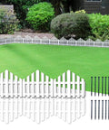 No Dig Garden Edging Border Set 13 Ft Landscape Edging Pearl White 9.3 Inch Tall 14 Piece Lawn Edging with Stakes