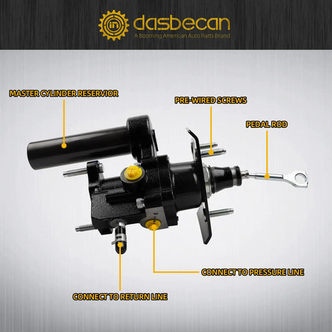 Heavy Duty Power Brake Booster Straight Up Built Tough With Rock Solid Steel Housing Smooth Street Braking For 03 To 06 Chevy Tahoe close-up showing components and connections.