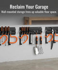 Heavy Duty Metal Wall Mount Tool Organizer With 50 Kg Hooks, Carbon Steel Garage Storage Rack with tools