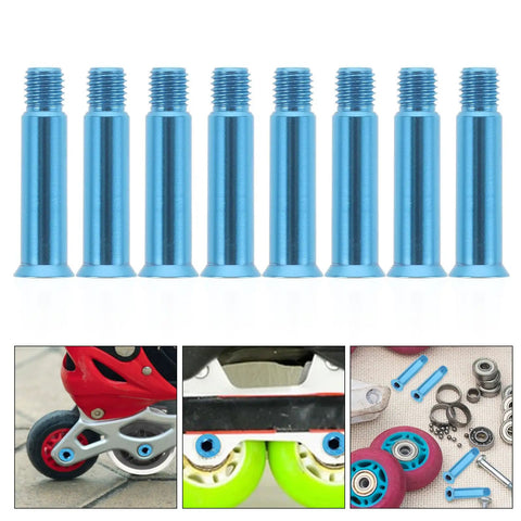 Grab These Sick Blue Alloy Roller Skate Axle Screws For Electric Skateboards Plus Bearing Maintenance Kit With 8Pcs To Keep Ride Smooth Going Hard Without Loose Bolts Breaking When You Crush Sessions Forever, 8-piece blue alloy axle screws