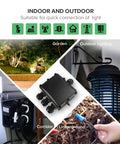 IP68 Waterproof 4 Way Junction Box Built Tough For Outdoor Use With 4 Channel Cable Connector and Lighting Connector in garden and outdoor settings
