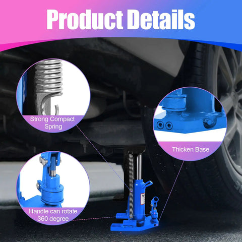 Heavy Duty Toe Jack Cracks Five Tons Open Easy Built For Grease Monkey Daily Tasks And Tow Yard Work showing strong spring and thickened base.