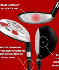 All Hybrid Sand Wedge SW Utility Club 55 Degree Loft Right Hand Senior Flex Graphite Shaft 36 Inch Black Pro Velvet Grip Game Ready Head Cover Included with face design and features shown.