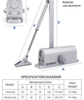 Hassle-Free Automatic Door Closer For Homes Featuring Quick Access Design and No-Fuss Smooth Self Closing in cast aluminum