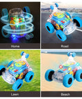 Light Up Sensory Toy Car For Kids With Autism, Bump And Go Monster Truck on various surfaces, colorful gears, LED effects