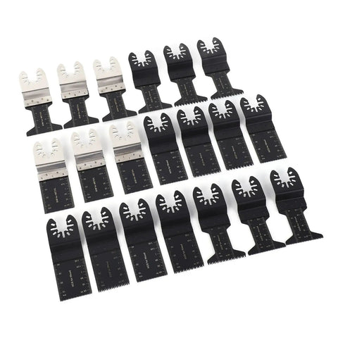 Oscillating Saw Blades 20 Piece Set Carbon Steel Universal Multi Tool Blades For Wood Metal And Plastics With Length Marks