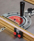 Miter Gauge For Table Saw With Laser Cut Protractor Head, Gold Anodized Track Fence, Zero Side Play, And Precision 5 Degree Indexed Stops
