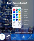 Smart remote control for Firefly String Lights With Remote, 66 Feet Of 200 LEDs, Indoor Outdoor Plug In, IP65 Waterproof