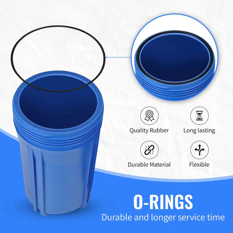 4 Pack Sediment Water Filter Cartridges With O Rings For Pelican PC40 Compatibility 5 Micron 10 Inch Whole House Replacement