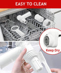 Pasta Maker Attachment For Stand Mixer With 6 Shapes Of Pasta Outlet Durable Accessory For Homemade Noodles Easy To Use And Dishwasher Safe Turns Your Mixer Into A Pasta Pro, shown in a dishwasher with close-up wash detail.