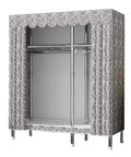 Spacious Portable Canvas Wardrobe With Hanging Rail And Integrated Shelves Large Fabric Closet Storage Organizer For Bedroom Living Room No Fuss Setup Big Ole Threads And Gear Stash, open design with hanging rail.