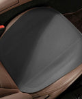 Premium Leather Car Seat Cushion For Mini Roadster Countryman And Paceman Electric Jcw Models With Thin Breathable Perforated Surface Non Slip Base on brown leather seat.