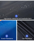 High-density waterproof fabric details of All Weather Waterproof Car Cover For Sedans Universal Fit 183 To 193 Inches