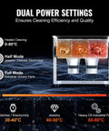 3 Liter Ultrasonic Cleaner Machine With Digital Screen And Integrated Heater, 40khz, showing dual power settings for diverse cleaning.