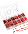 KickAss 600 Pieces Pro Grade Insulating Washers Assortment Kit With 12 Sizes Featuring Red Steel Paper Fiber Flat Rings Packed In A Box Built To Prevent Short Circuits To Keep All Safe During Repair Work Or Installation Tasks At Home Or Garage; open box
