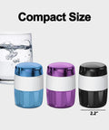 Compact size blue, purple, and black 3 In 1 Pill Crusher With Cutter And Storage Box Fine Powder Grinder with water