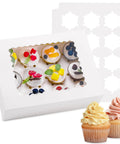 Six Pack Cupcake Boxes With Windows Hold Twelve Cupcakes Bakery Grade Cardboard Containers For Easy Transport And Presentation