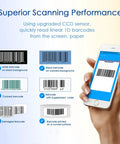 3-In-1 Wireless Barcode Scanner With Bluetooth 2.4G USB Dongle And Wired Mode Portable CCD Reader For iPhone scanning barcodes on phone screen