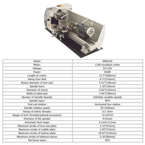 Heavy Duty Mini Metal Lathe Featuring 900W Brushless Motor And Ultra Smooth Variable Speed For 8 X 16 Inch Precision Turning And Threading A Badass Benchtop Rig That Shreds Steel Like Butter For Weekend Warriors