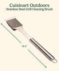 Image of 16.5-Inch Long Handle Stainless Steel Grill Cleaner Brush And Scraper for BBQ Griddle and Outdoor Grills.