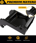 Close-up of Quick Attach X Change Excavator Coupler Bracket in 3/4 inch black coated steel for E Series mini excavators
