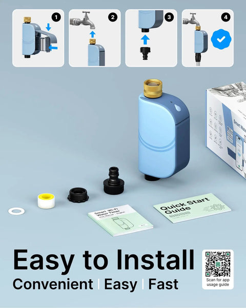 WiFi Water Timer For Garden Hose With Heavy Duty Brass Inlet And Flow Meter, No Hub Needed, App Control From Your Phone, Rain Delay Feature setup