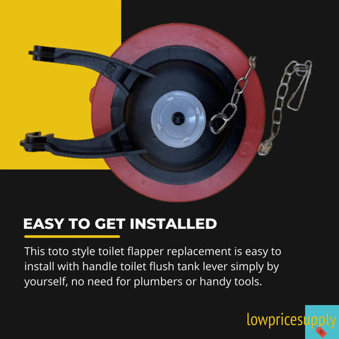 Universal 3 Inch Flush Valve Toilet Flapper With Chain And Hook Rubber Tank Seal That Fits Most Toto Models top view