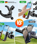 Comparison of 2-In-1 Golf Cart Phone Holder Mount With Magnetic Base And Vise Clamp for EZGO, Club Car, Yamaha golf carts.
