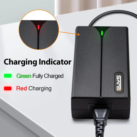 54.6V 2A eBike Battery Charger With 120V AC Input 5.5mm 2.1mm DC Plug Fast Safe Power Adapter For 48V Packs, Broad Compatibility With Most 48V E Bikes, Durable, Overvoltage and Overcurrent Protection, Ready For Daily Ride