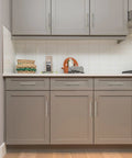 Modern kitchen cabinets with 30 Pack Brushed Nickel Cabinet Pulls 7-3/8 Inch Total Length 1/2 Inch Diameter 5 Inch Center to Center