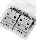 Qyueyue 1-inch stainless steel mini hinges with screws, 6-pack in plastic case