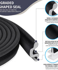 40 Ft Heavy Duty Kerf Weatherstrip Door Seal With Memory Foam Soundproof Insulation showing upgraded V-shaped seal and flexible design.