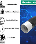 Badass 50 Amp Generator Plug Nema SS2-50P Four Pin Straight Blade Twist Locking Connector with flame, impact, and chemical resistance.