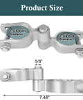 Heavy Duty Gate Hardware Kit For 1-3/8 And 2-3/8 Inch Pipe, includes sturdy hinges, shown with product dimensions
