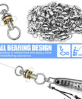 50 Pack Ball Bearing Fishing Swivels Set Black Nickel Heavy Duty Stainless Snap Connectors For Leader Lures And Tackle Saltwater Safe Snag Free Terminal Gear Built Tough For Big Fish ball bearing swivels