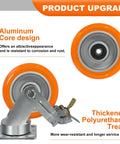 Ultra Heavy Duty 6x2 Inch Casters Kingpinless Crowned Polyurethane Wheels Aluminum Core showing design features and durability.