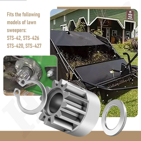 Left And Right Wheel Drive Pinion Kit For 42 Inch Lawn Sweeper Keeps Your Lawn In Action Includes Gear Pinions And Washers Compatible With Lawn Sweepers Fits STS 42 426 420 427