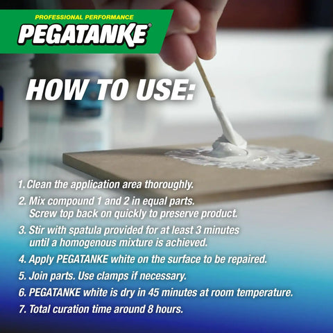 Instructions for using White Two Part Epoxy Resin For Cold Welding And Waterproof Bonds Heavy Duty High Strength Adhesive.