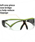 SecureFit 400X Safety Glasses With Anti Fog And Anti Scratch Clear Lenses ANSI Z87 Rated soft nose bridge detail