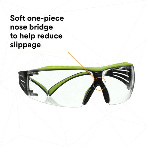 SecureFit 400X Safety Glasses With Anti Fog And Anti Scratch Clear Lenses ANSI Z87 Rated soft nose bridge detail