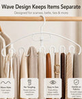 Wave Design Accessory Hangers Closet Storage Rack Smooths Out Your Daily Clutter And Keeps Scarves Belts And Ties Perfectly Neat This Simple Closet Hack Is A Real Game Changer Now with smooth edge and hanging items.