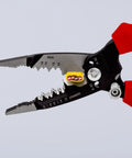 Pro Grade Multifunction Wire Stripper Pliers For Electricians With Two Component Ergonomic Handles And Multicolored Finish
